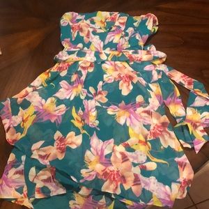 Express Strapless floral dress